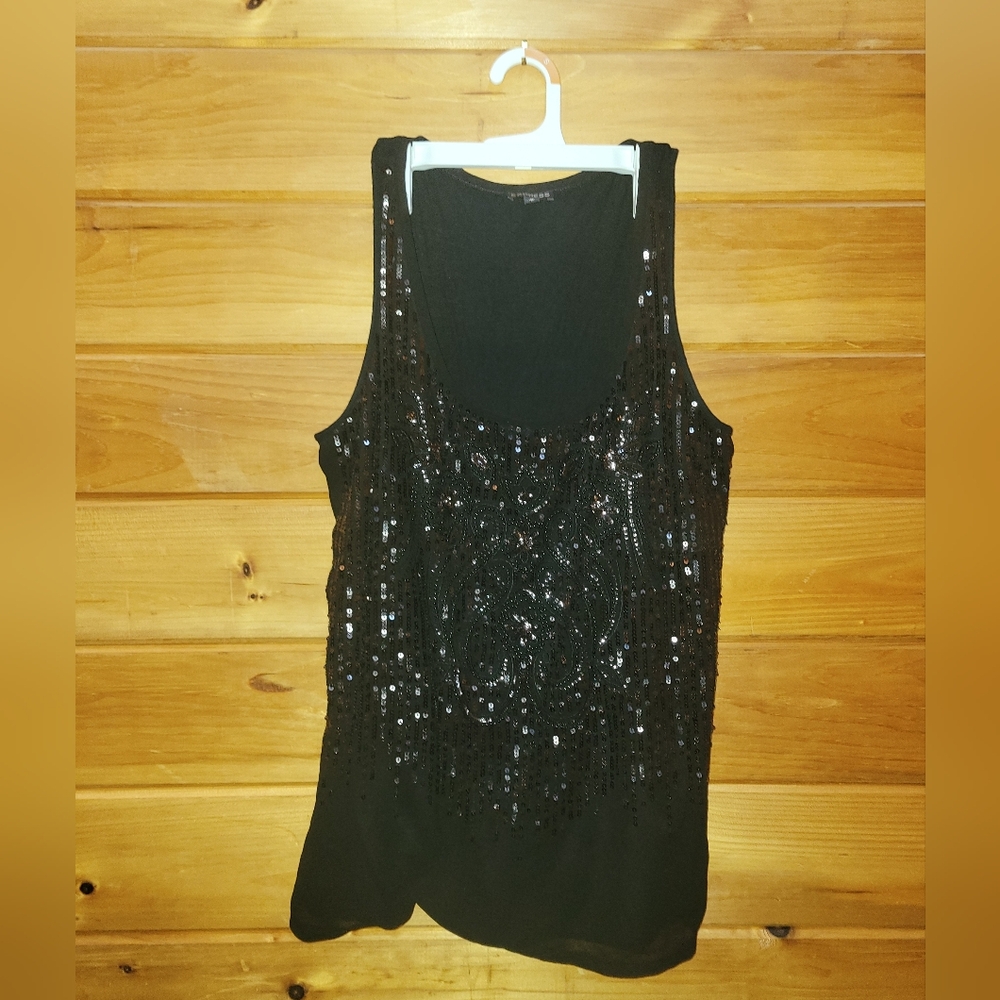 💰⏳️Express Black Sequin Sleeveless Top Sz Medium  Excellent Preloved Condition